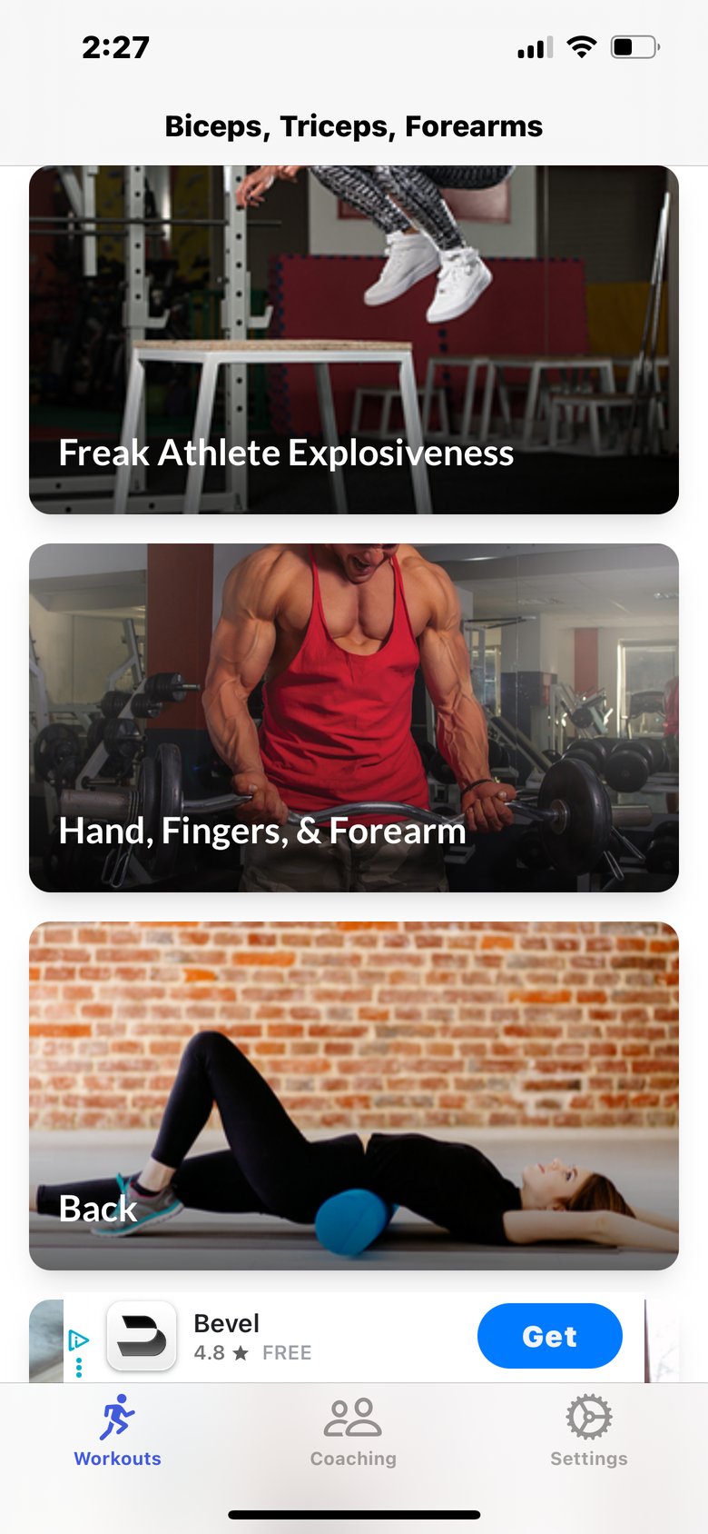 ArmBlitz - Ripped Arm Workouts app screen