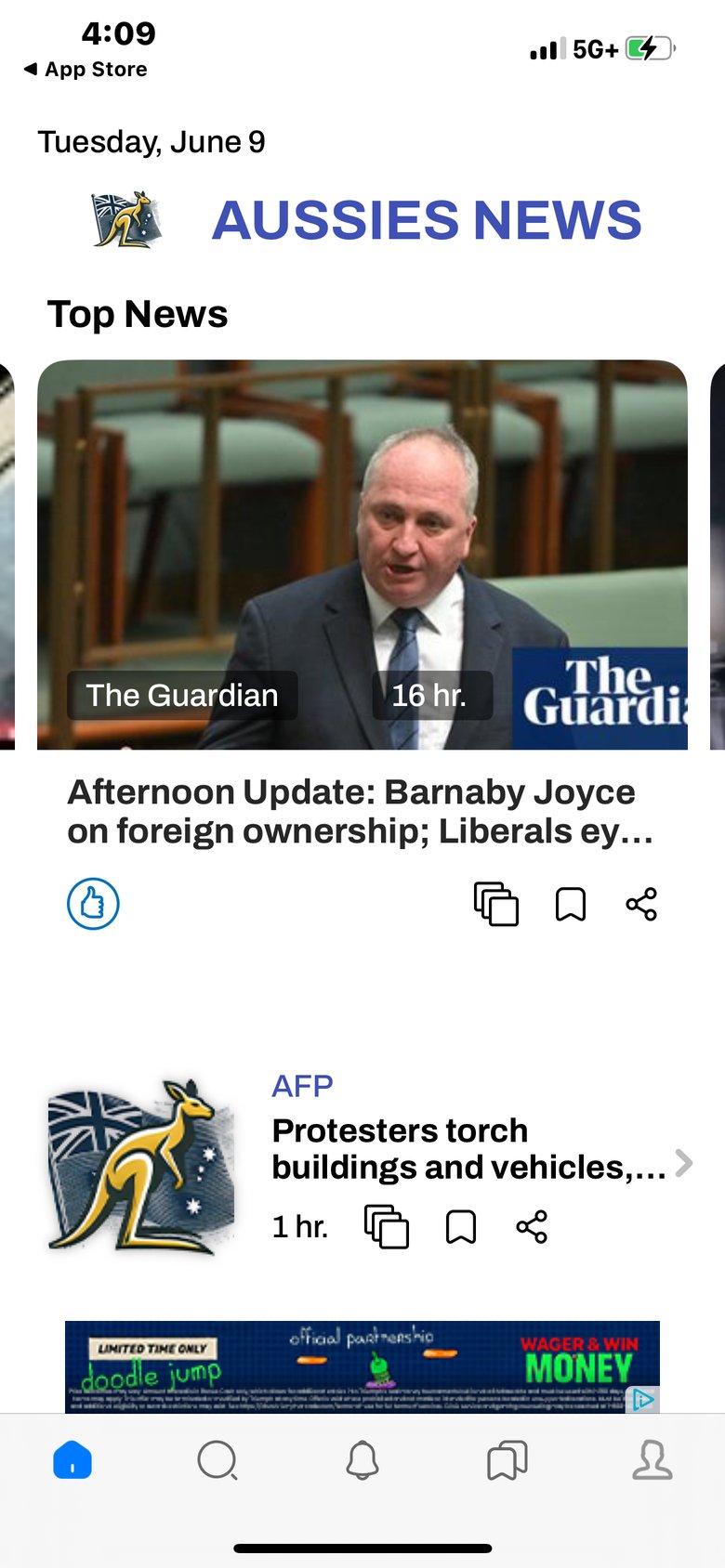 Australia Local & World News app screen