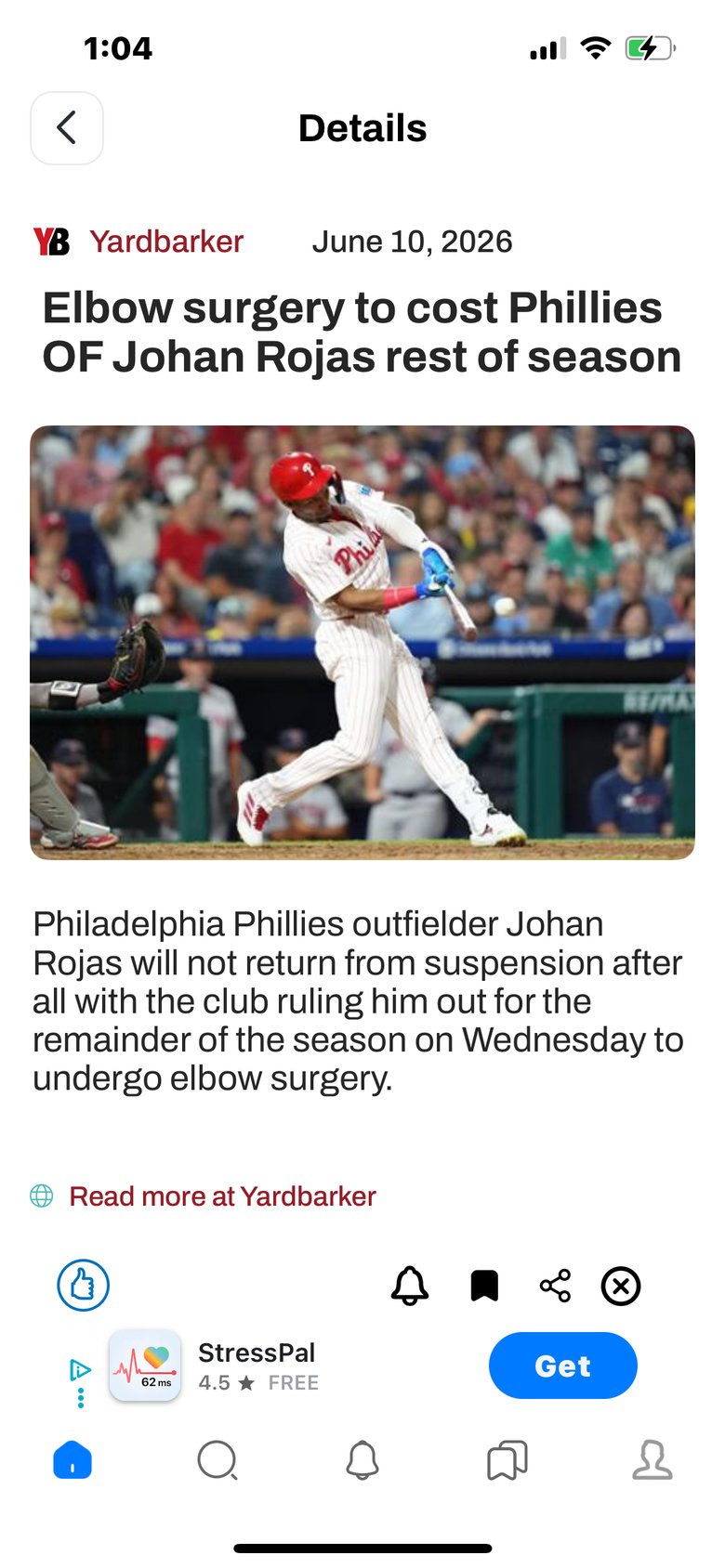 Baseball News & Scores, Stats screen 2