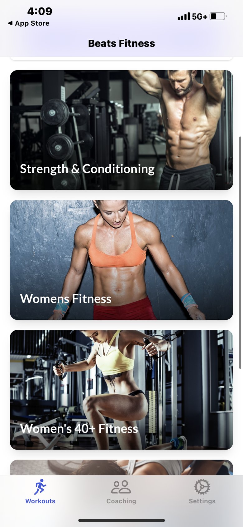 Beats Fitness app screen