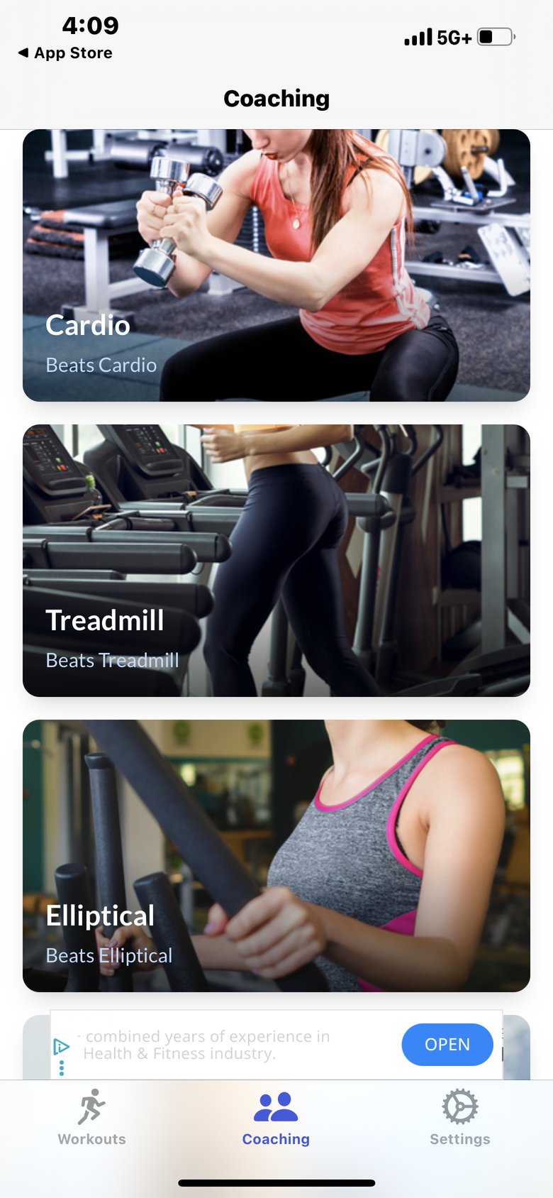 Beats Fitness screen 2