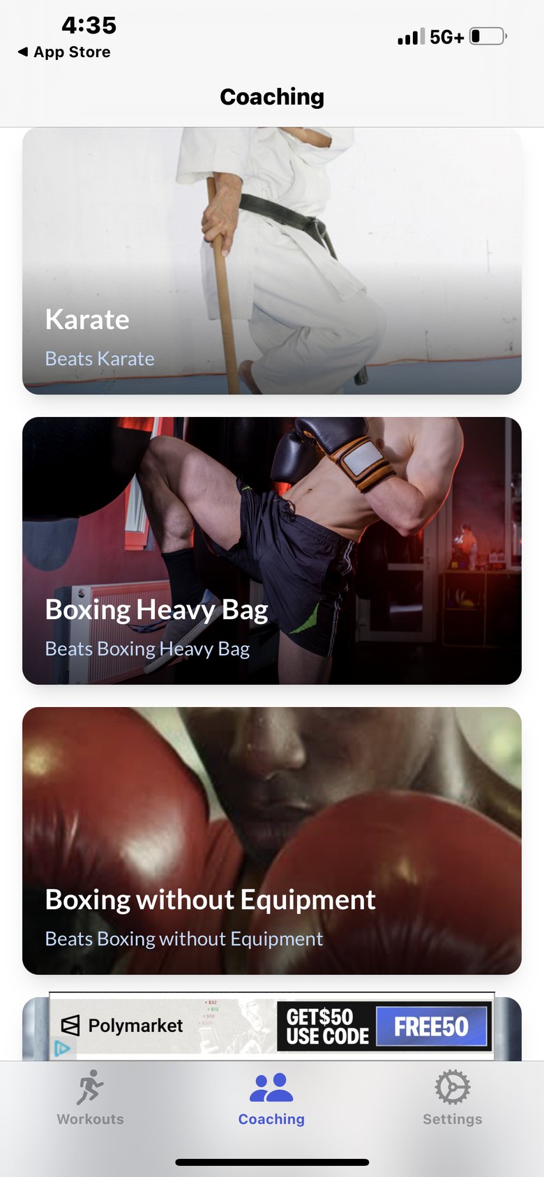 Brazilian Jiu Jitsu Trainings app screen