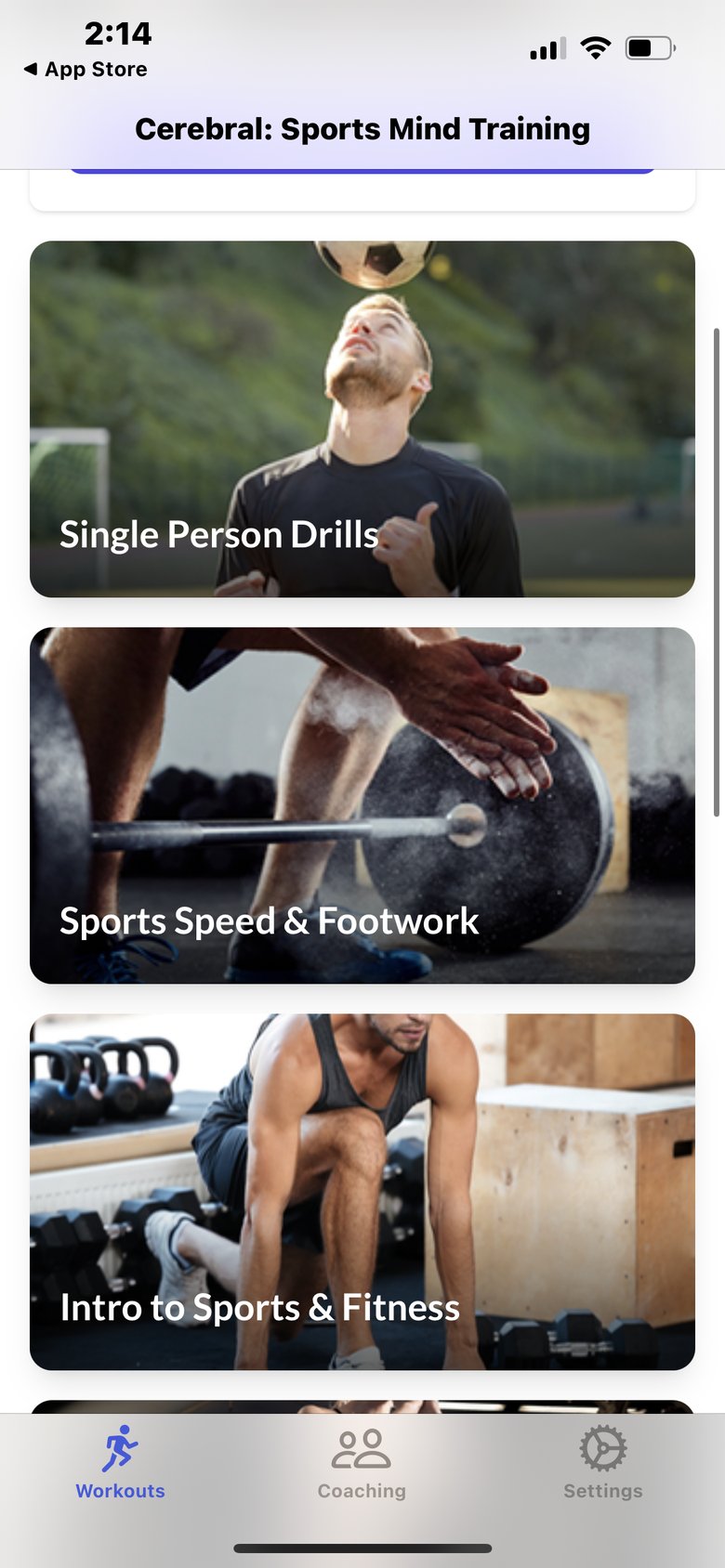 Cerebral Sports Mind Workouts screen 2