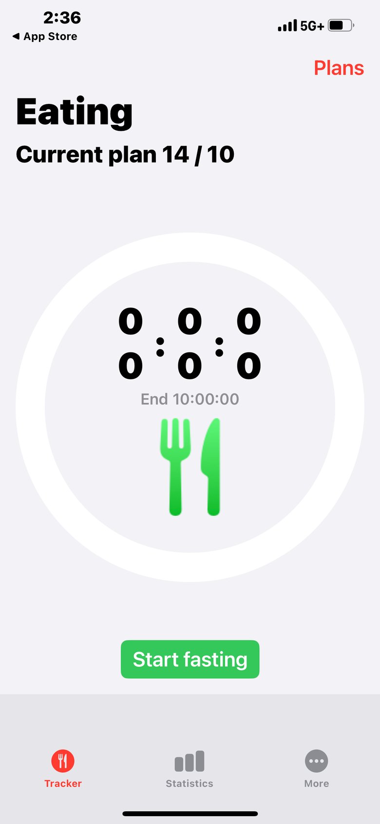 Fasting Timer & Tracker app screen