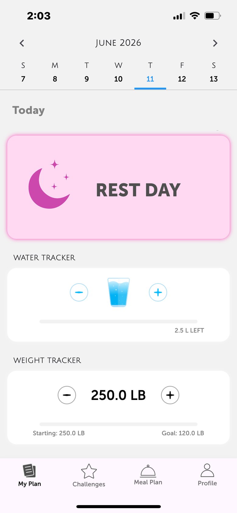 FitHer: Workout for Women app screen