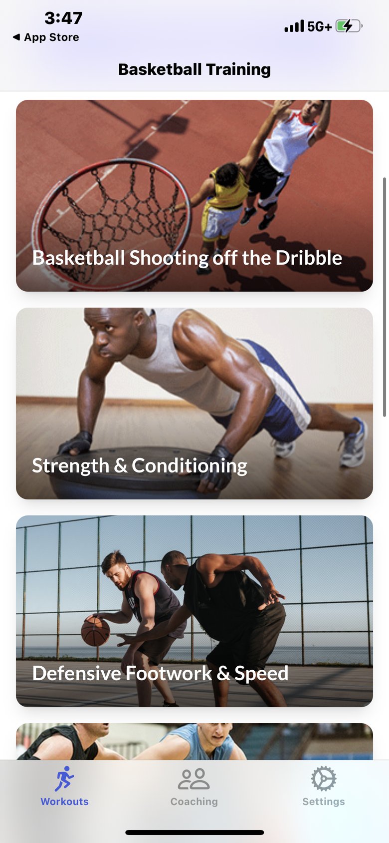 Fitivity Basketball Training app screen