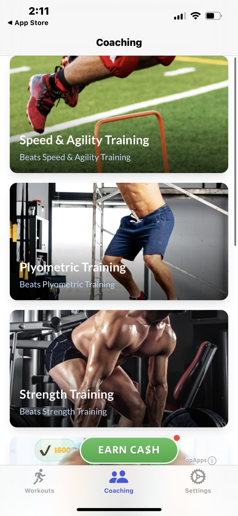 Fitivity Football Training app screen