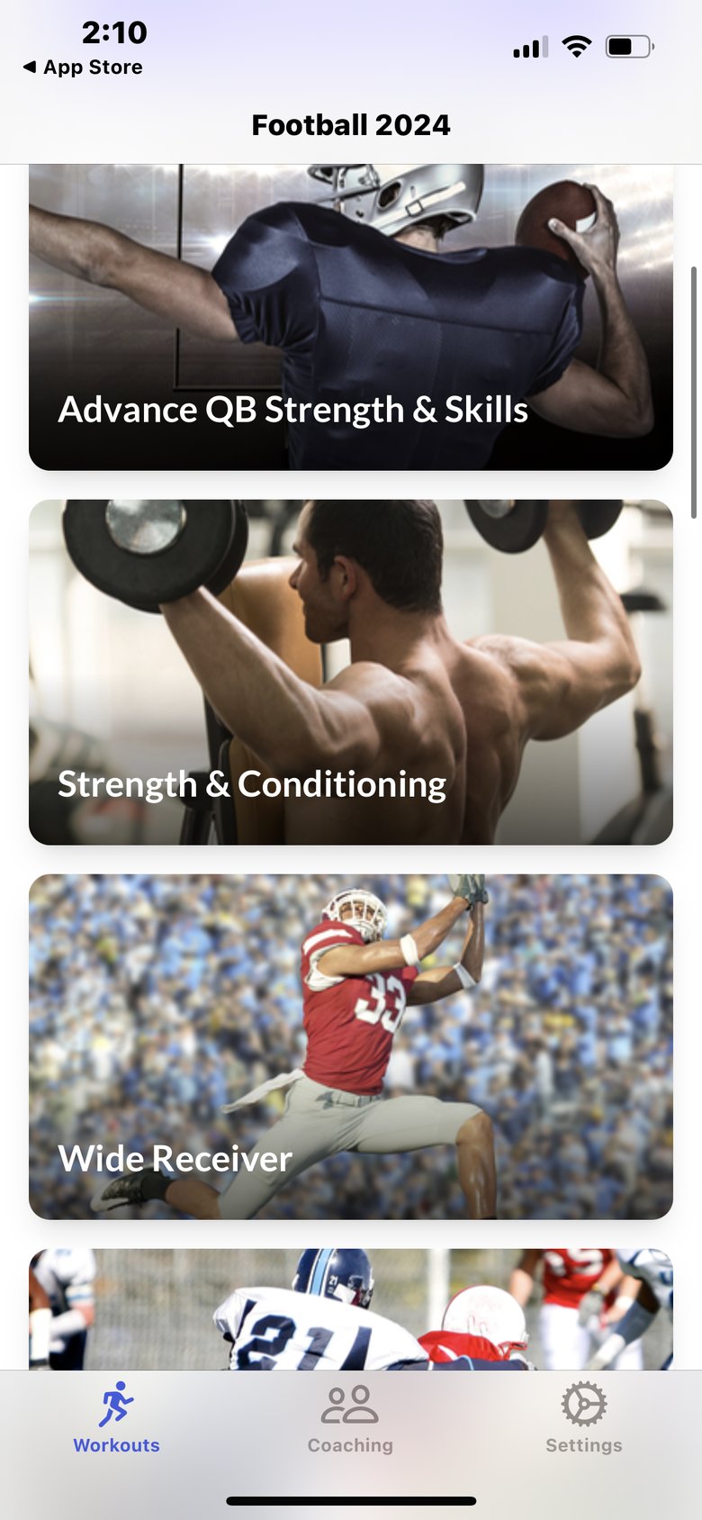 Fitivity Football Training screen 2