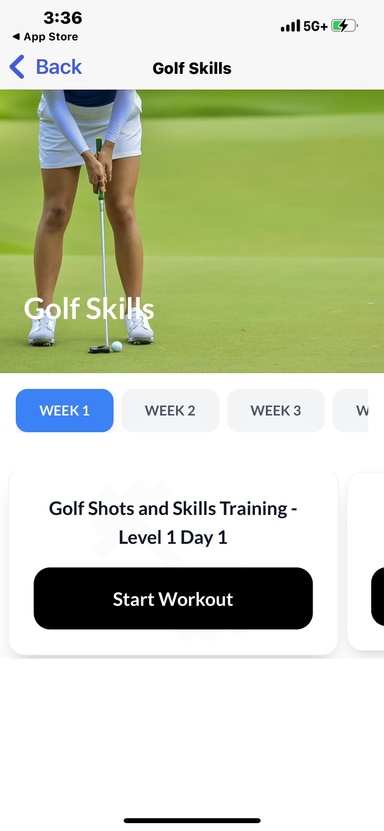 Fitivity Golf Training screen 2