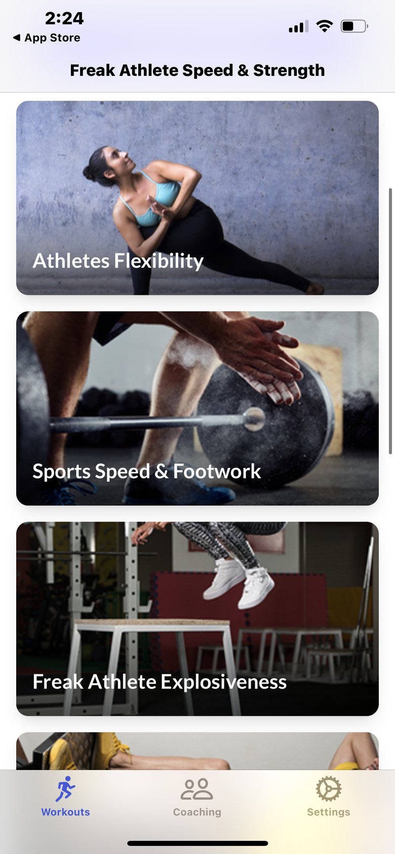 Freak Athlete Speed & Strength app screen