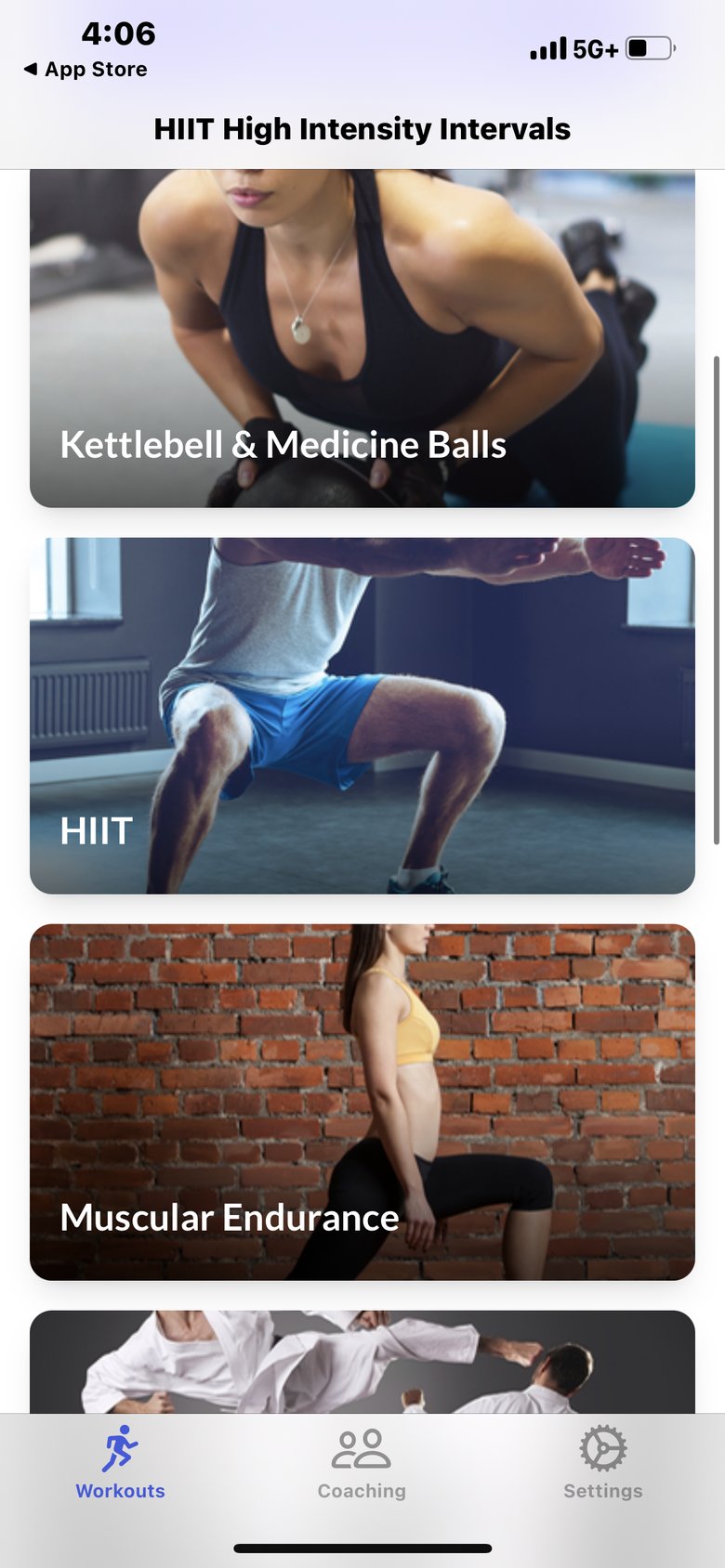 HIIT Workouts Training & Plans app screen