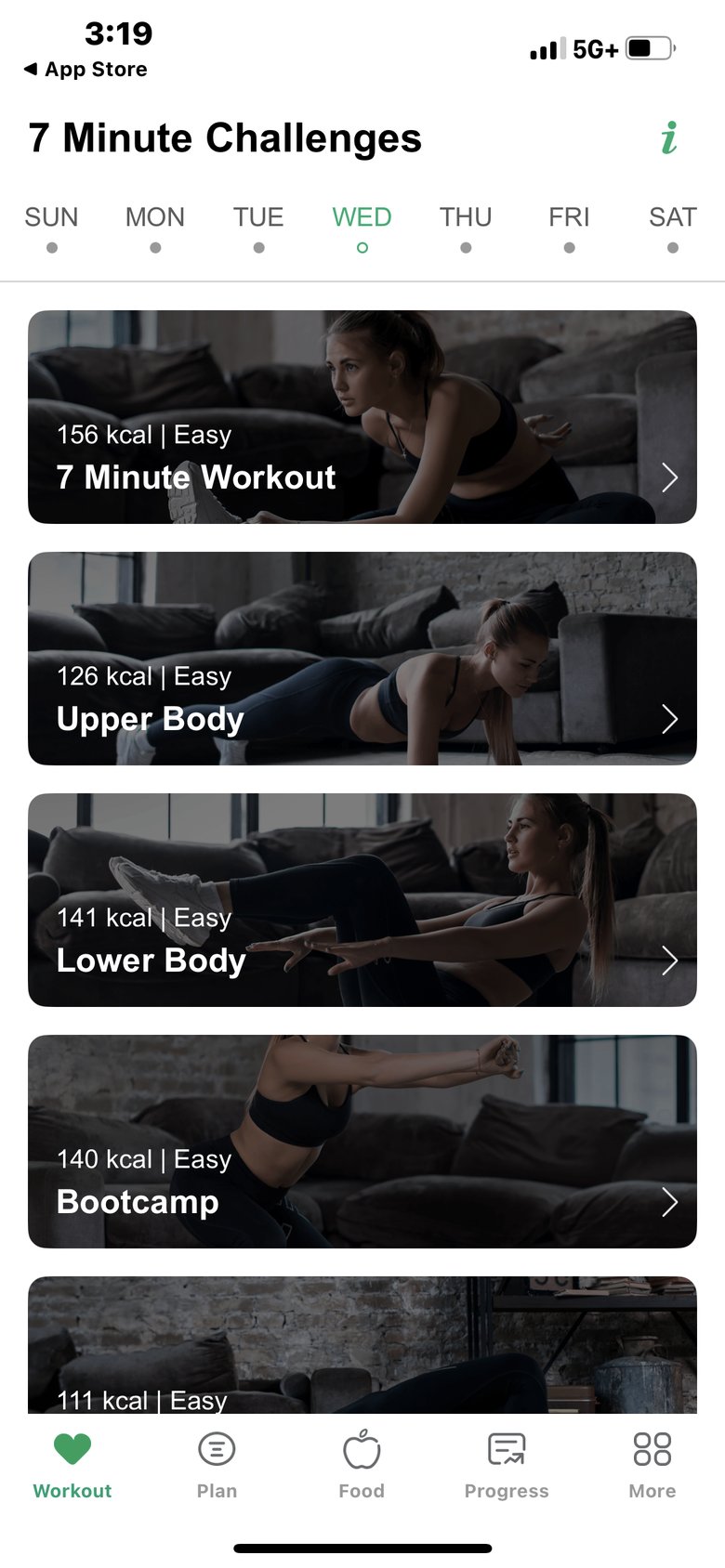 Home Fitness: 7 Minute Workout app screen