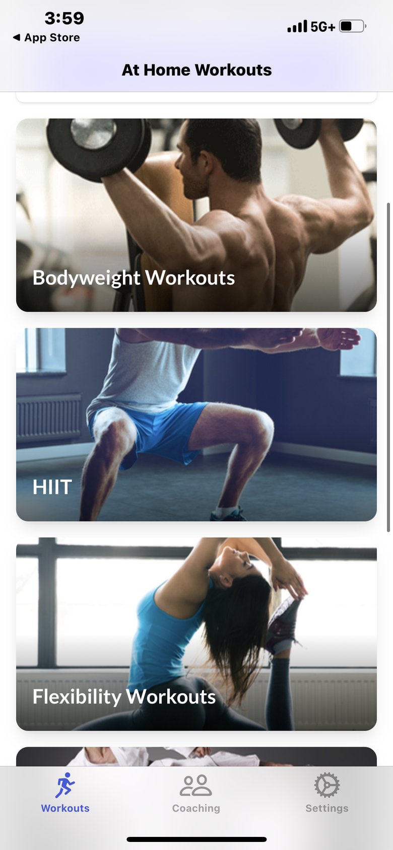 Home Fitness Planner for Women app screen
