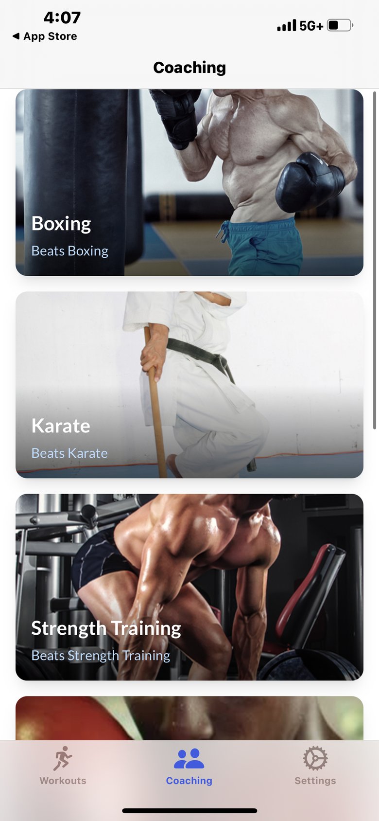 Karate Training Interval Moves screen 2