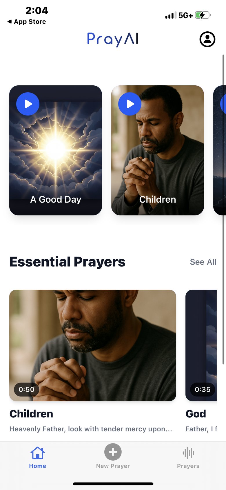 Pray-AI app screen