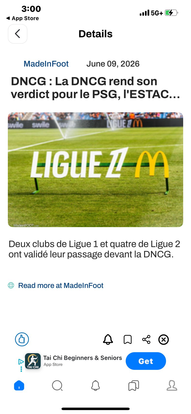 PSG Fan News & Scores screen 2