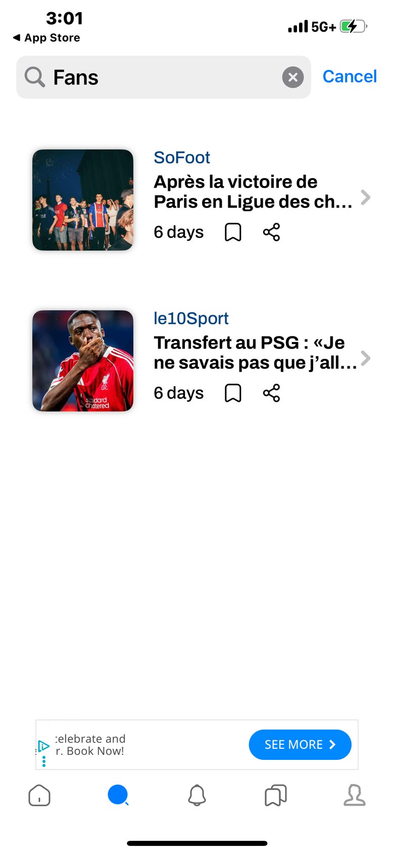 PSG Fan News & Scores screen 3
