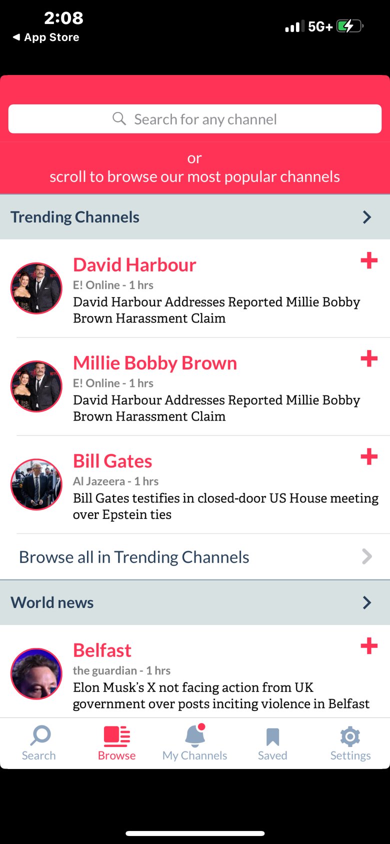 Push - by Newsfusion app screen