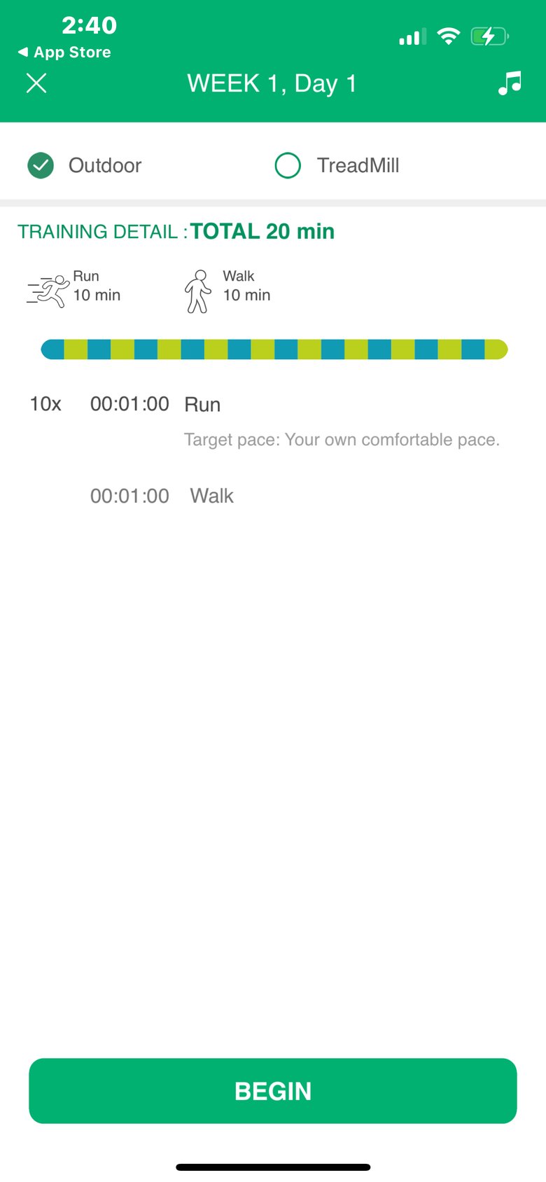 Running to Lose Weight Tracker screen 2