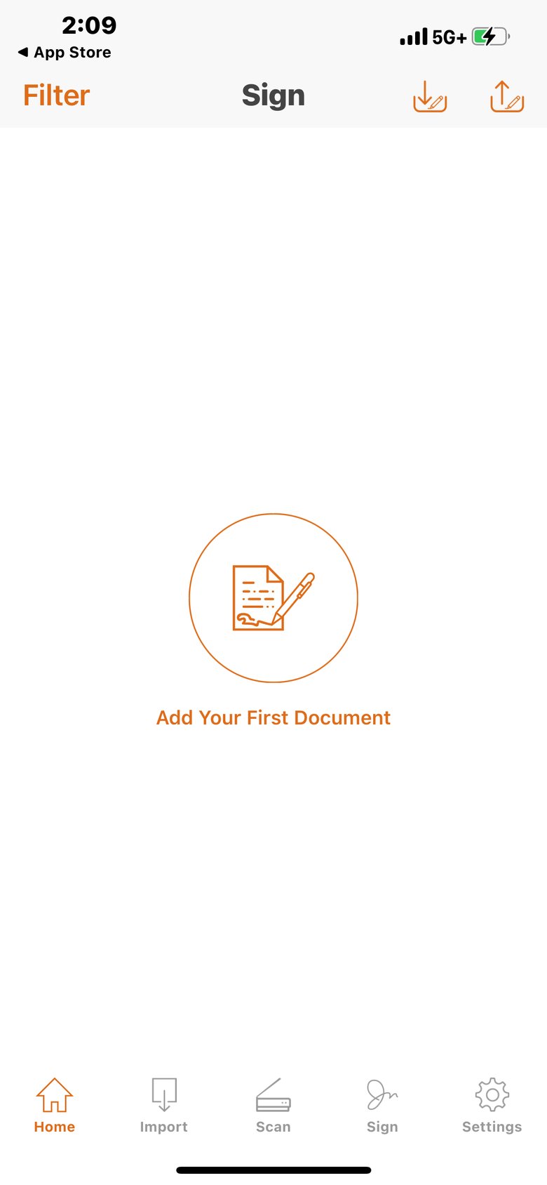 Sign Document & PDF Signature app screen