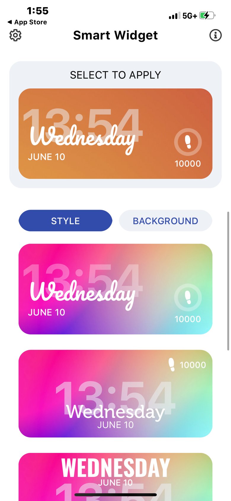 Smart Color Widgets and Clock screen 2