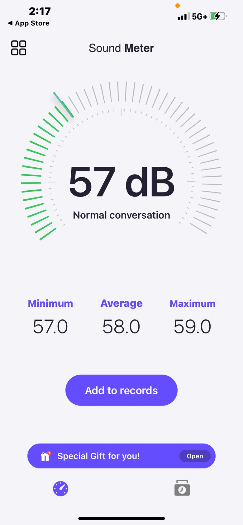 Sound Meter: dB Measurement app screen