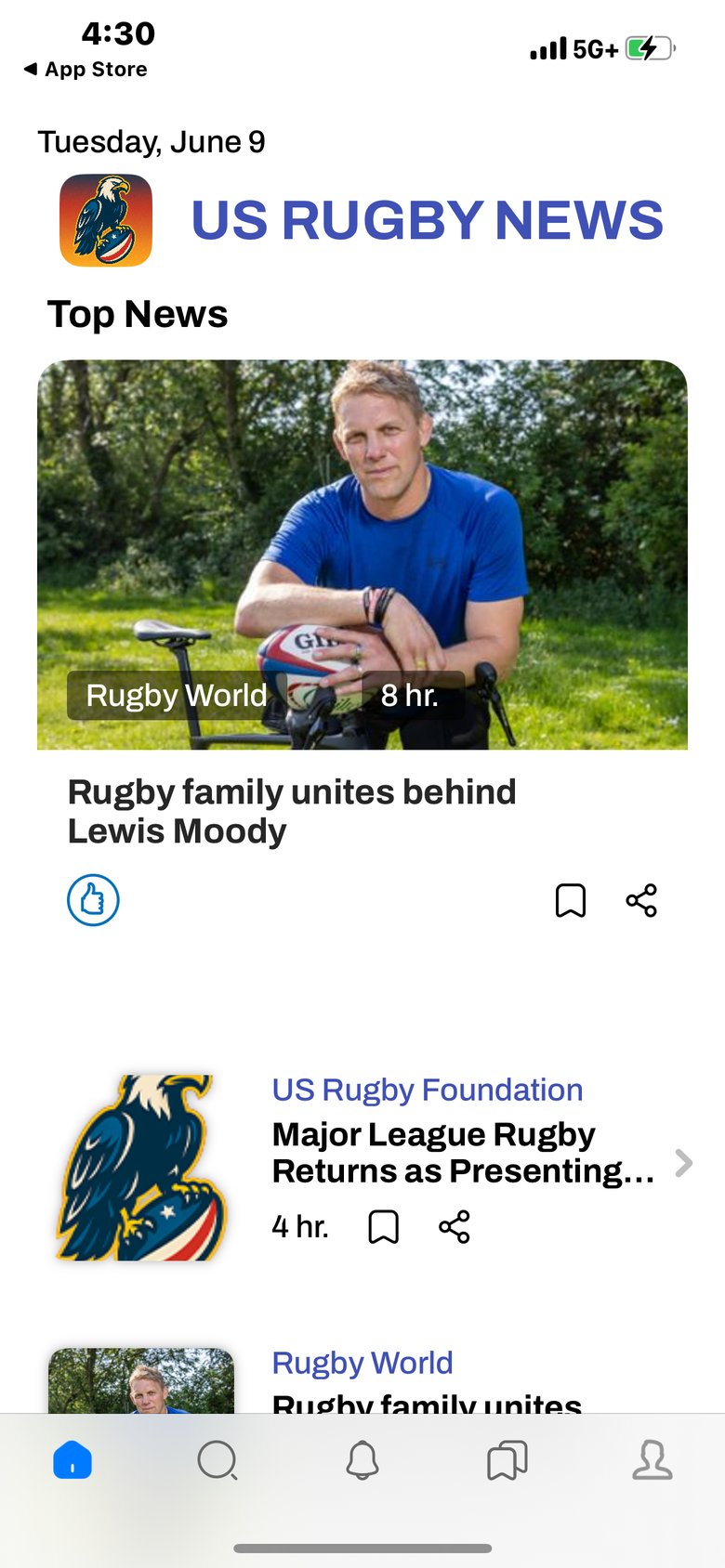 usrugby.com app screen