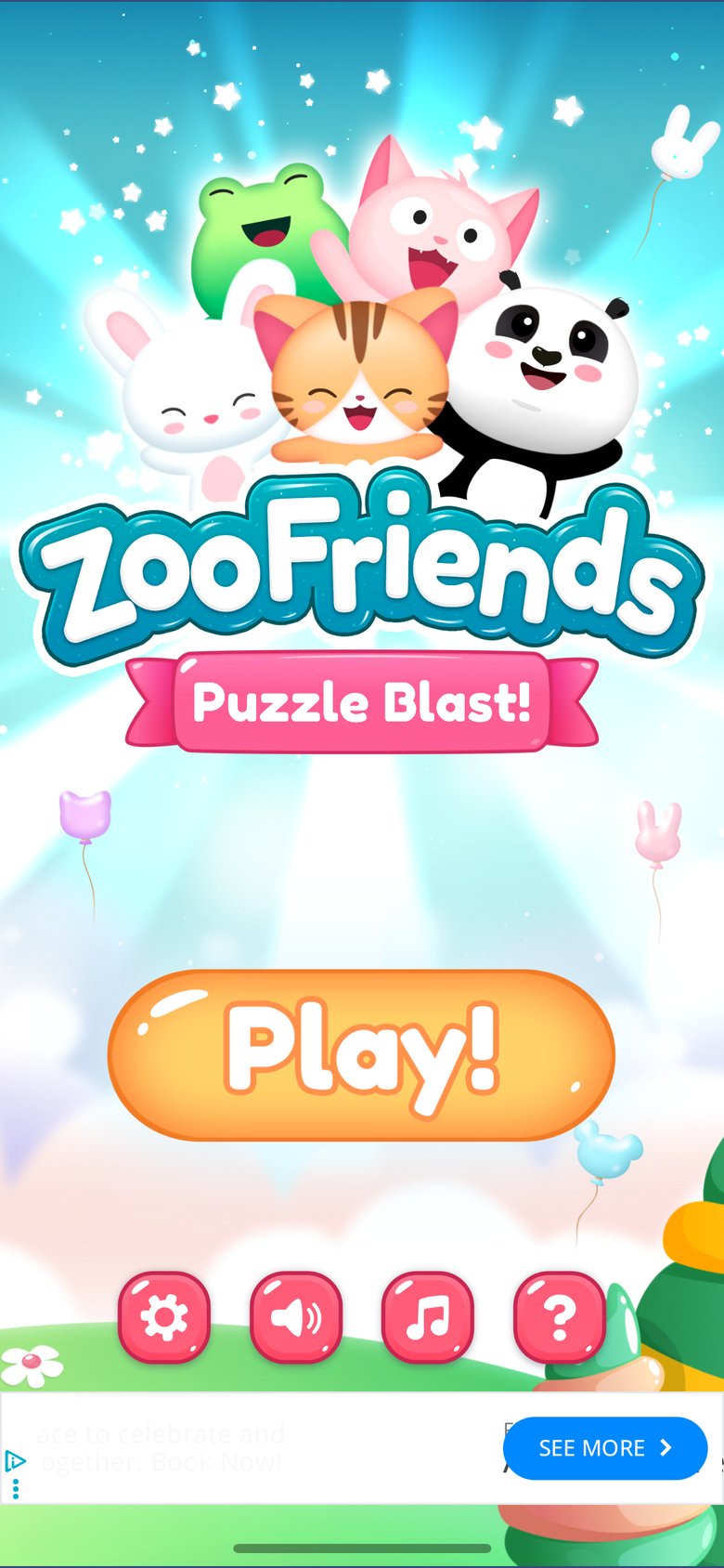 Zoo Friends Puzzle Blast app screen